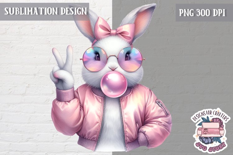 Cute Easter Animal Sublimation Design PNG Spring Eggs Bunny