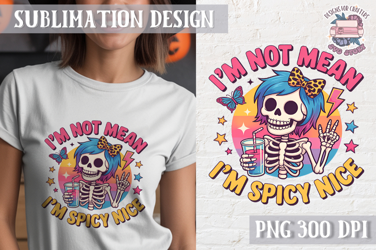 Halloween Skeleton Clipart PNG Sublimation Colored Sarcastic