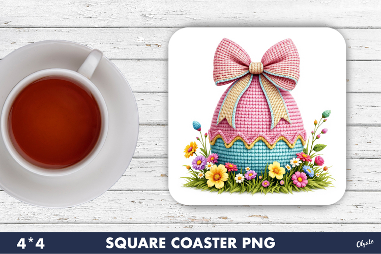 Easter Coaster Sublimation PNG, Cute Easter Egg PNG
