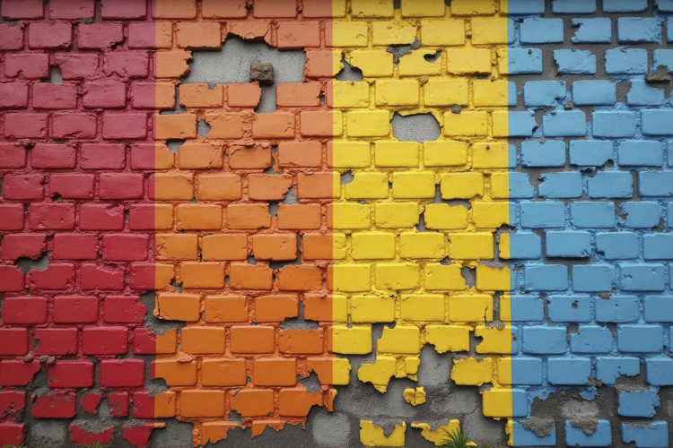 Weathered Brick Wall Painted Background Wallpaper