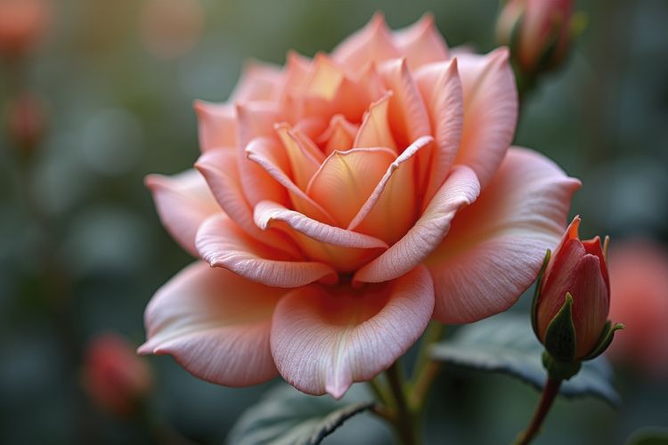 Apricot Colored Rose in Full Bloom Background Wallpaper
