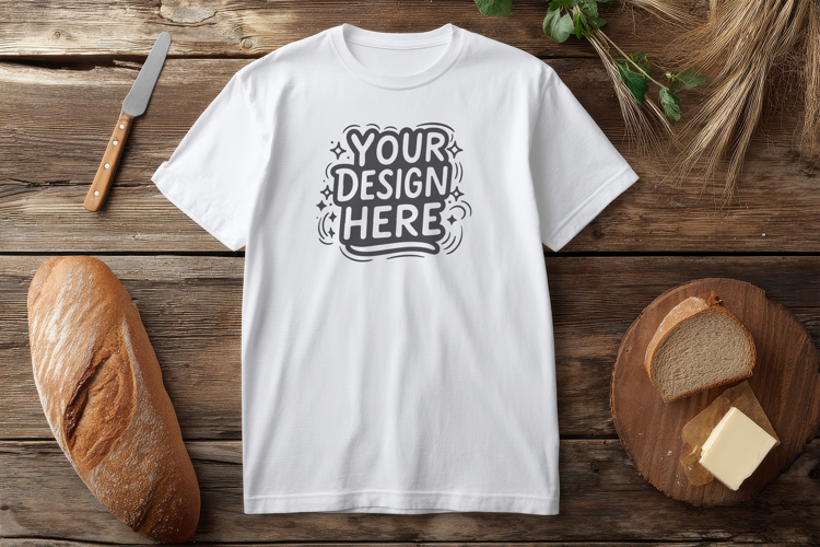 T-Shirt Mockup Autumn Candle PSD JPG