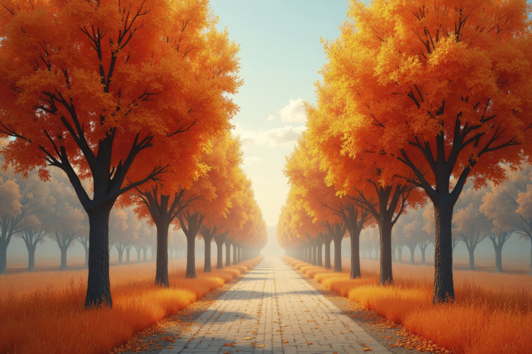 Vibrant Autumn Trees Background Wallpaper