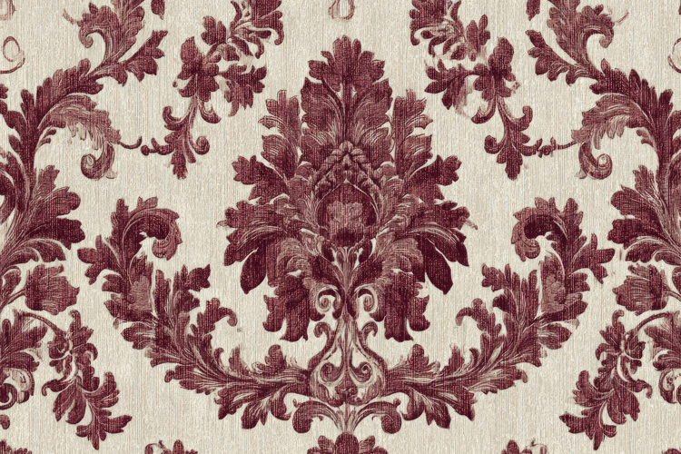 Red White Damask Pattern Background