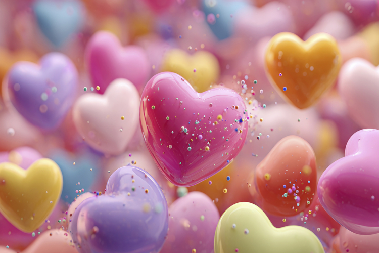 Colorful Hearts Background