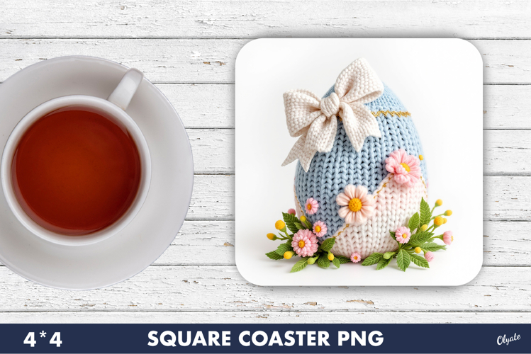 Easter Coaster Sublimation PNG, Cute Easter Egg PNG