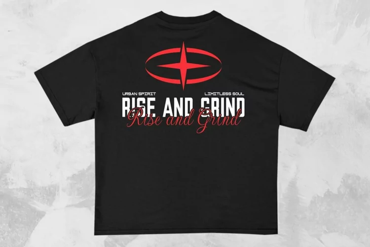 Rise and Grind Streetwear Typography T-shirt Design
