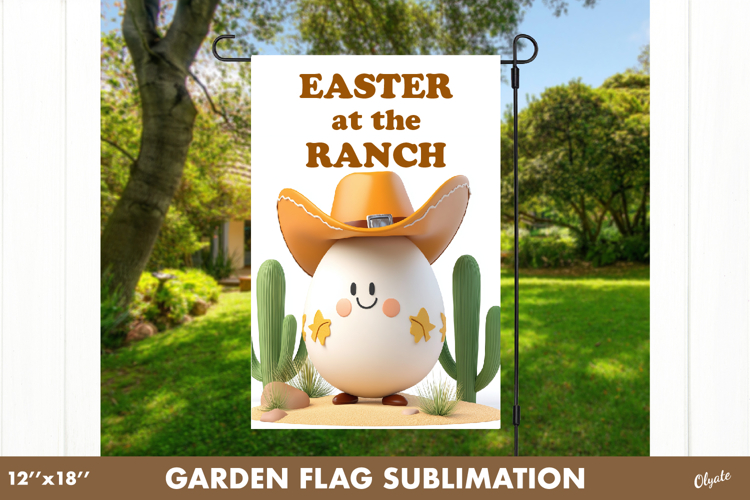 Funny Easter Egg Garden Flag PNG. Easter Yard Flag