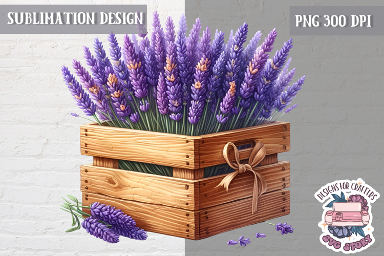 Cute Sublimation design PNG Flowers Lavander Fields Props