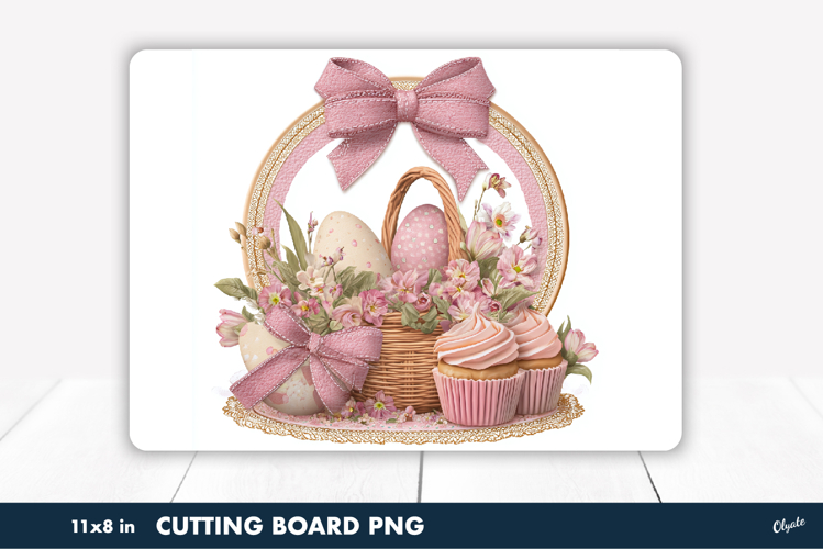 Easter Basket Sublimation PNG, Kitchen Cutting Board
