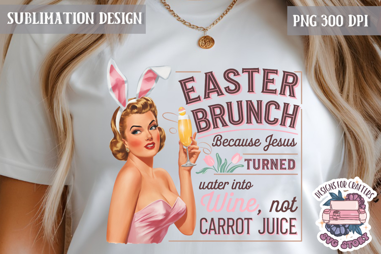 Easter Pin UP Girl Sublimation Design PNG Retro Sarcastic