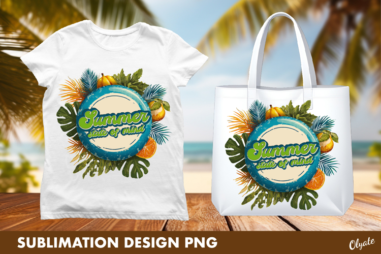 Summer Sublimation, Tropical Beach Tshirt Design