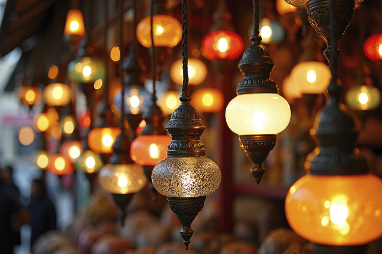 Turkish Mosaic Lamps Background Wallpaper