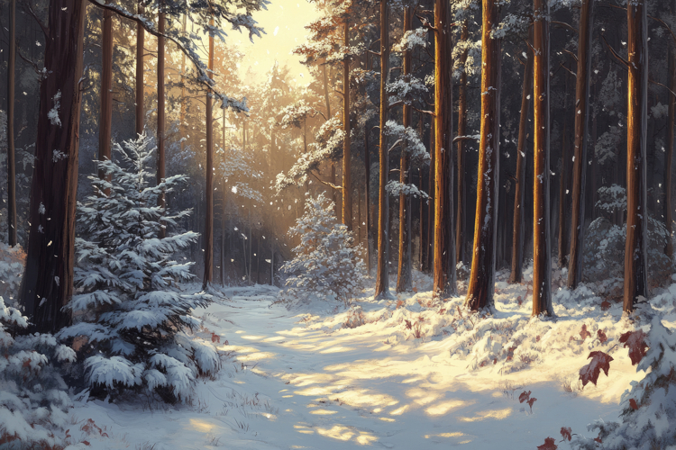Winter Forest Background Wallpaper