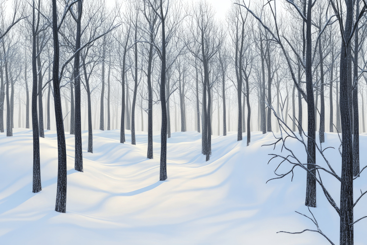 Winter Snowy Forest Background Wallpaper