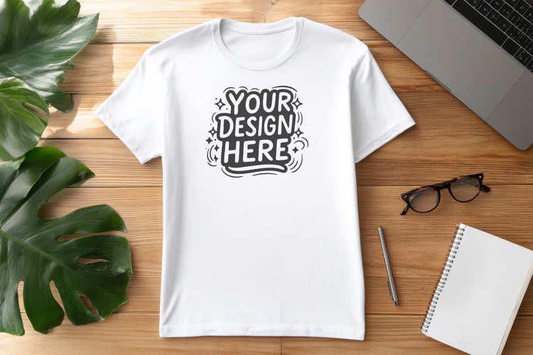 T-Shirt Mockup Bread Coffee PSD JPG