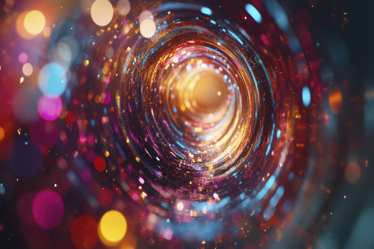 Abstract Swirl of Vibrant Colors and Light Background