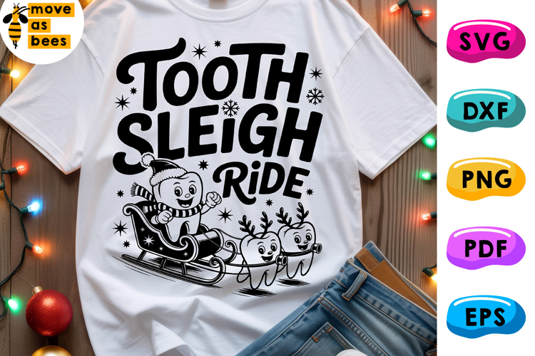 Tooth Sleigh Ride Svg,Png,Christmas Dental,Assistant,Dentist