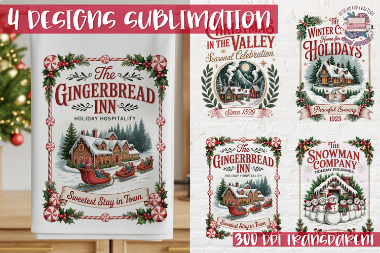 Christmas Vintage Quote Clipart PNG Sublimation 4 Design