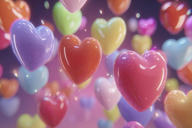 Colorful Hearts Background