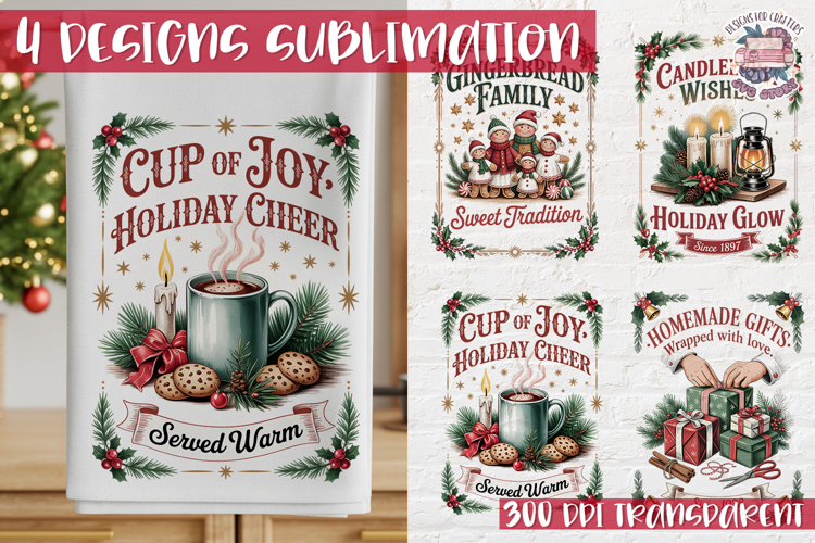 Christmas Vintage Quote Clipart PNG Sublimation 4 Design