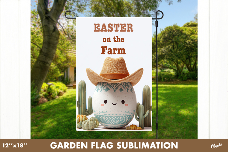 Funny Easter Egg Garden Flag PNG. Easter Yard Flag
