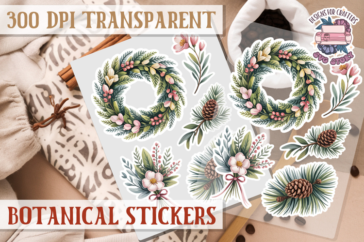Botanical sticker sheet Spring Botanical PNG flowers