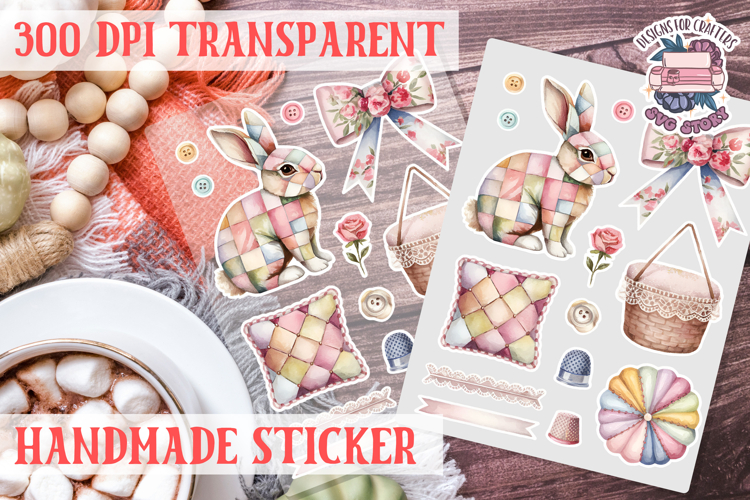 Handmade Crafter sticker flowers Love Patchwork Sewing Knit