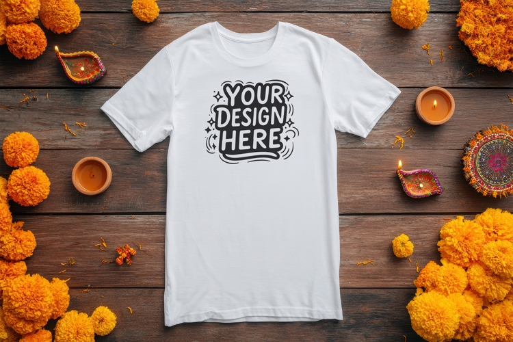T-Shirt Mockup Pumpkin Fall PSD JPG