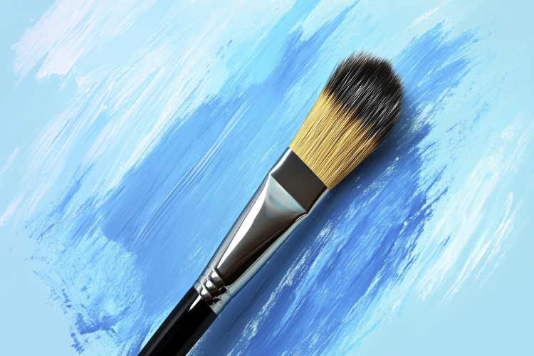 Paint Brush with Blue Background Wallpaper
