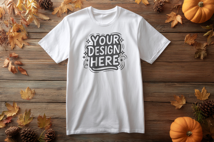 T-Shirt Mockup Autumn Cozy PSD JPG