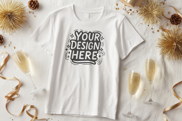 T-Shirt Mockup Knit Blanket PSD JPG