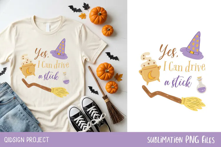 Funny Witch Halloween Sublimation PNG