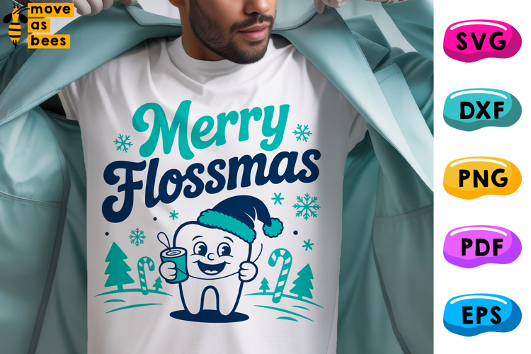 Merry Flossmas Svg, Png,Christmas Dental, Assistant, Dentist