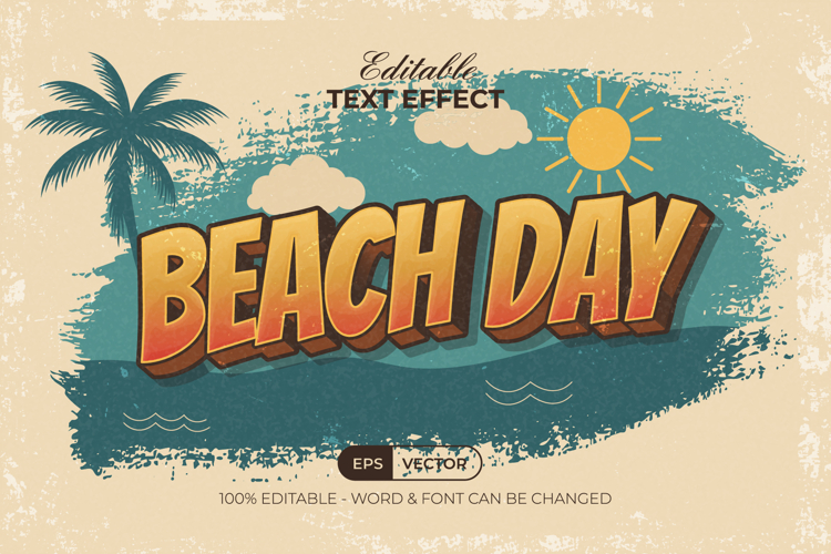 Summer Text Effect Vintage Style