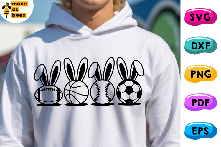 Easter Sports Ball with Bunny Ears Svg, Png, Easter Shirt