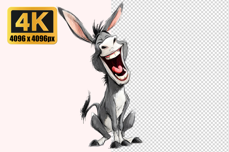 Happy Donkey with a Wide Smile Transparent PNG