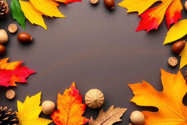 Autumn Leaves Frame Background