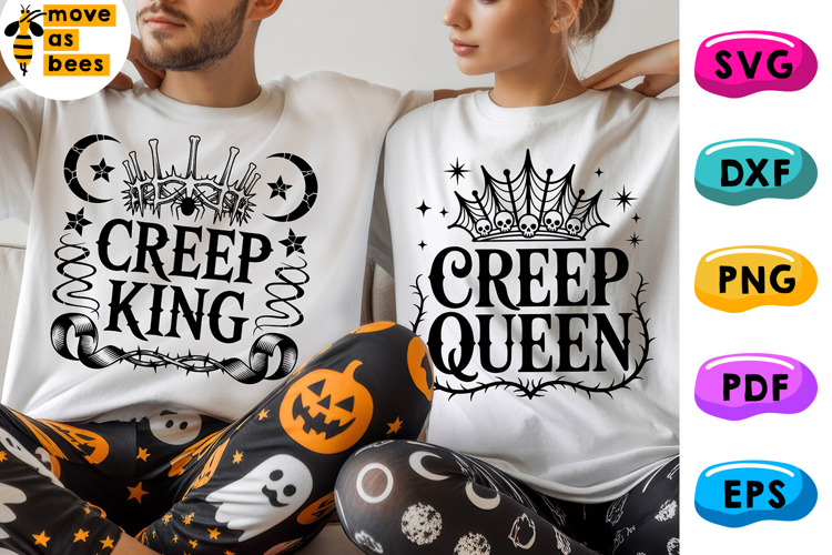 Creep Queen & King Svg, Png, Halloween Shirt for Him, Her