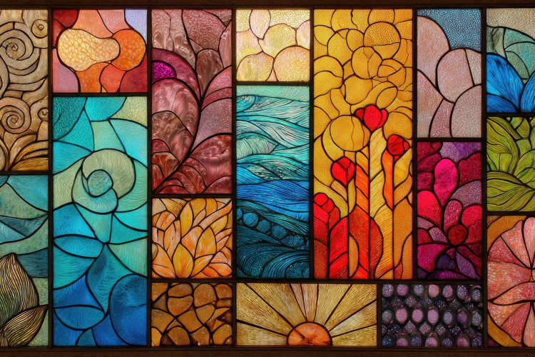 Colorful Piece of Stained Glass Art
