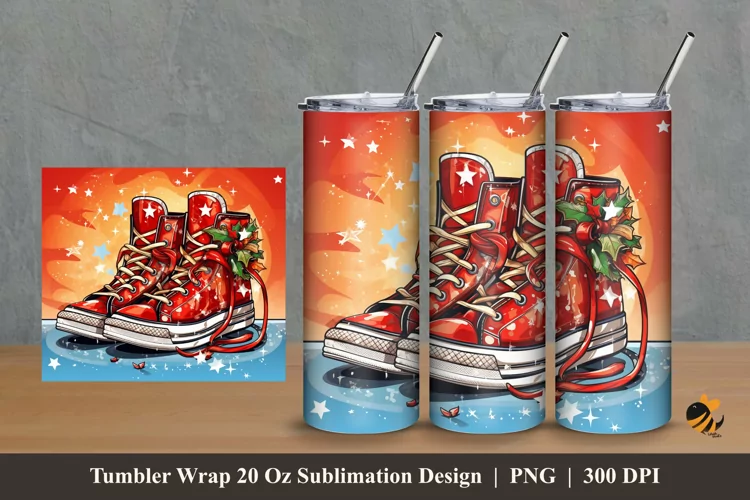 Winter Footwear Tumbler Wrap Sublimation Design 2