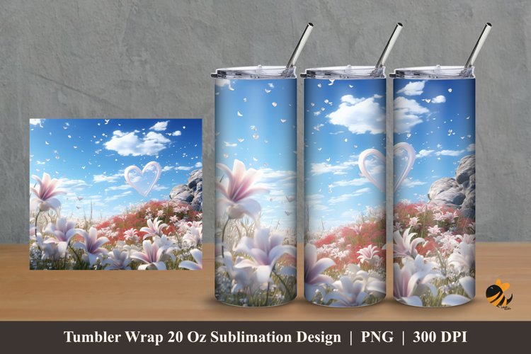 Garden of Love Tumbler Wrap Sublimation Design 2 example image 1
