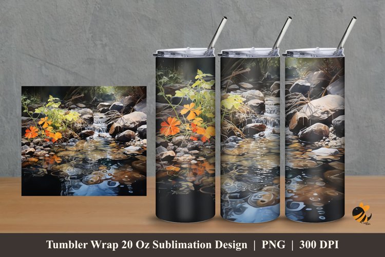 Natural Inspiration Tumbler Wrap Sublimation Design 2 example image 1