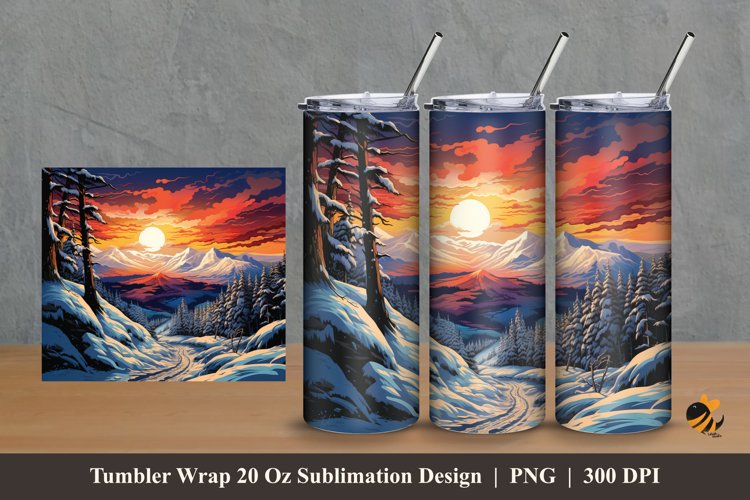 Hill View Tumbler Wrap Sublimation Design 2