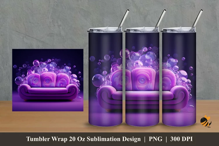 Bubble Sofa Tumbler Wrap Sublimation Design 2
