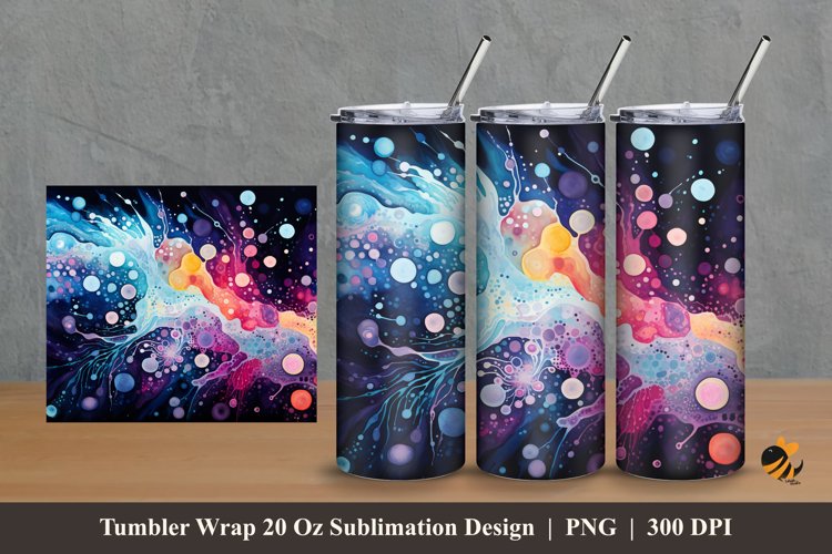 Beauty Mixed Color Tumbler Wrap Sublimation Design 2 example image 1