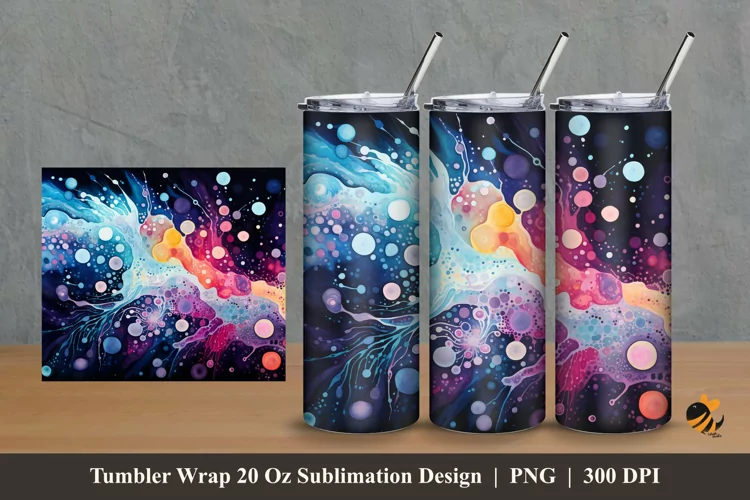 Beauty Mixed Color Tumbler Wrap Sublimation Design 2