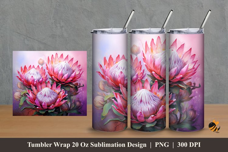 Sugarbushes Flower Tumbler Wrap Sublimation Design 2