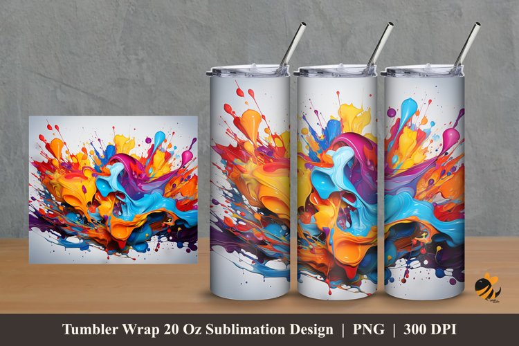 Graffiti Splash Tumbler Wrap Sublimation Design 2 example image 1