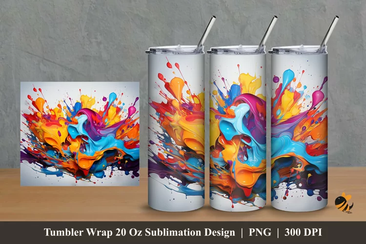 Graffiti Splash Tumbler Wrap Sublimation Design 2